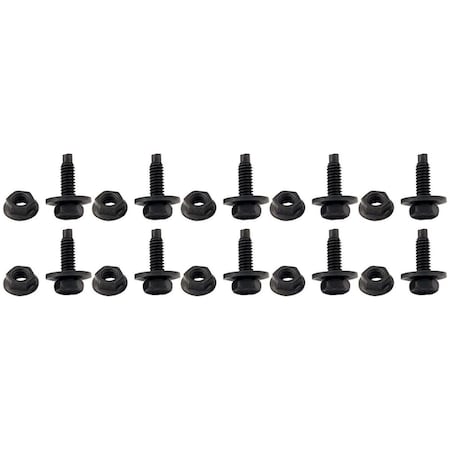 Allstar Performance 0.75 in. Body Bolt Kit; Black, 10PK ALL18553